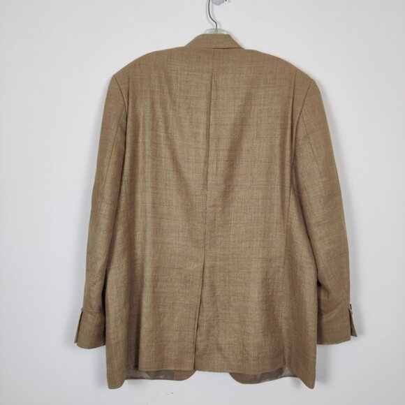 Ralph Lauren Men's Blazer Tan Jacket Size 44L Silk Linen Lambswool Quiet Luxury - Picture 5 of 12